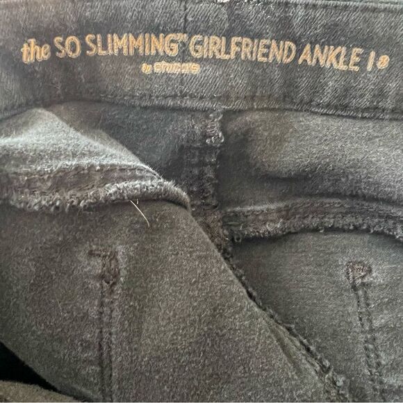 Chico’s SO SLIMMING GIRLFRIEND ANKLE Jeans Sz 3 (Women’s XL/16) Black washed out - Picture 8 of 11